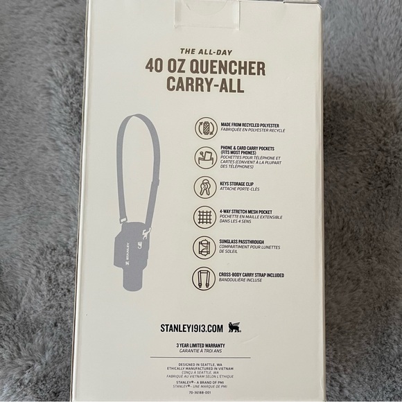 NIB Stanley All Day 40 oz Quencher Carry-All – Tigerlily Plum - Picture 3 of 8